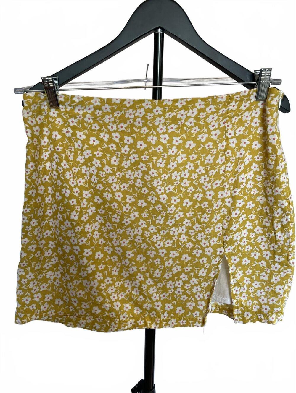 Polly Yellow Floral Mini Skirt Size 10 Summer Garden Picnic Feminine Retro Daisy